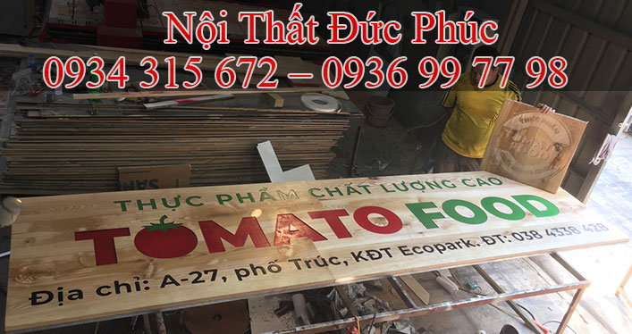 Xưởng làm biển biệu quảng cáo bằng gỗ giá rẻ tại Hưng Yên, Hà Nội